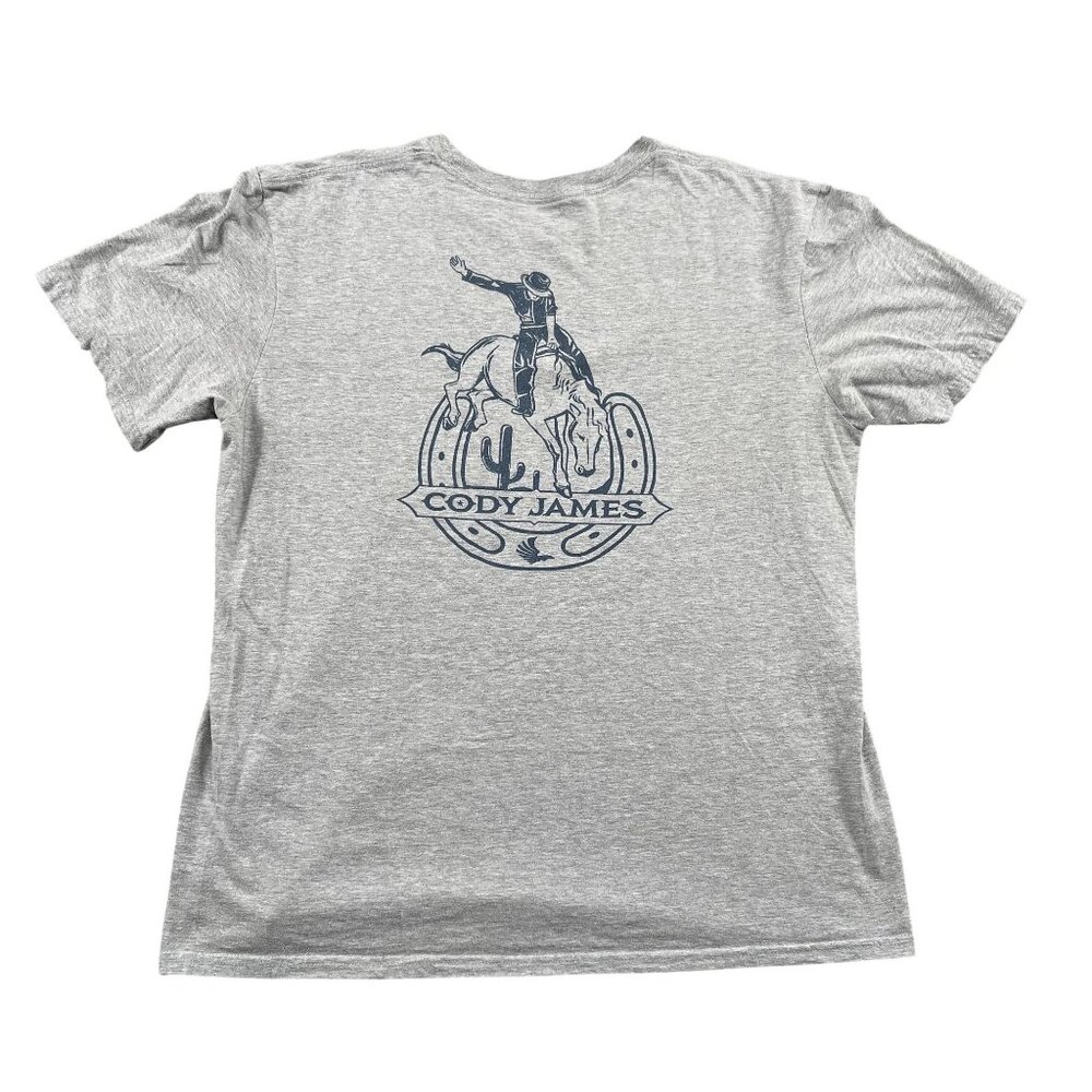 Cody James T-Shirt Mens‎ Large Grey Cowboy Western Tee 100% Cotton